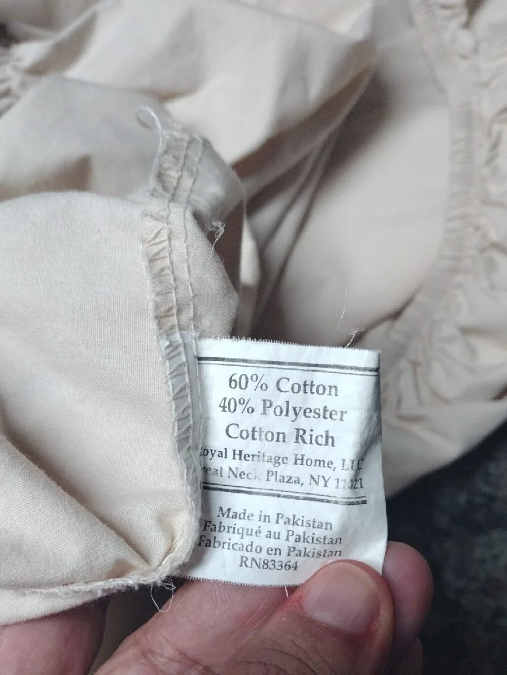 Twin fitted cream sheet 60% cotton/ 40% polyester blend like new